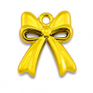 Breloques acrylique n&oelig;ud Jaune dor&eacute;