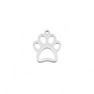 Breloques en acier Inox patte de chien Argent&eacute;
