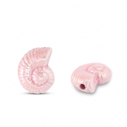Perles en c&eacute;ramique DQ grecque coquille Rose b&eacute;b&eacute;