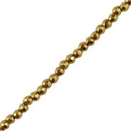 Perles h&eacute;matites facett&eacute;es ronde 2mm Dor&eacute;