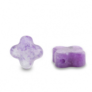 Pierres naturelles perles Am&eacute;thyste tr&egrave;fle Violet transparent