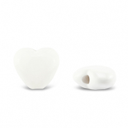 Perles acryliques c&oelig;ur Blanc