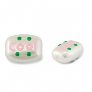 Perles acryliques "cool" Perle-rose clair-vert