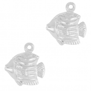 Breloques en acier Inox poisson Argent&eacute;