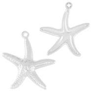 Breloques en acier Inox &eacute;toile de mer Argent&eacute;
