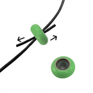 Perles stoppeurs &eacute;maill&eacute;e 10x4mm Vert