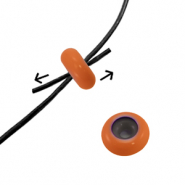 Perles stoppeurs &eacute;maill&eacute;e 10x4mm Orange cuivr&eacute;