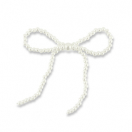 Pendentifs accroche-regard n&oelig;ud Blanc nacr&eacute;