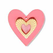 Pendentifs accroche-regard coeur Rose-dor&eacute;