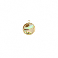 Pendentifs en r&eacute;sine avec imitation de coquille rond Dor&eacute;-taupe