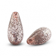 Perles Polaris Elements en forme de goutte Paipo shiny Argent&eacute;-mauve clair