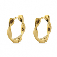 Boucles d'oreilles puces en acier Inox Dor&eacute;