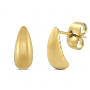 Boucles d'oreilles puces en acier Inox Dor&eacute;