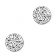 Breloques en acier Inox rond Argent&eacute;