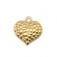 Breloques en acier Inox coeur Dor&eacute;
