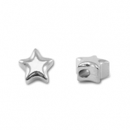 Perles en acier Inox &eacute;toile Argent&eacute;