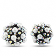 Perles boh&egrave;me rond Noir-blanc