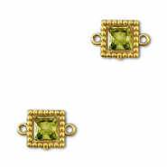 Connecteurs en acier Inox zirconium carr&eacute; Dor&eacute;-vert lime