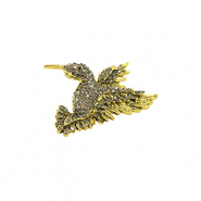 Broches colibri Dor&eacute;-noir