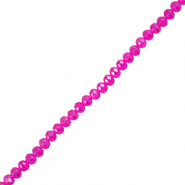 Perles &agrave; facettes 8x6mm disque Heishi Rose fuchsia