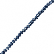 Perles &agrave; facettes 6x4mm disque Heishi Bleu fonc&eacute;
