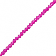 Perles &agrave; facettes 6x4mm disque Heishi Rose fuchsia