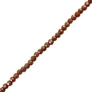 Perles &agrave; facettes 6x4mm disque Heishi Rouge fonc&eacute;-marron