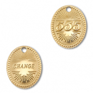 BY31&reg; Breloque en acier Inox num&eacute;ros des anges 555 / change Dor&eacute;