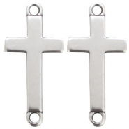 Breloques en m&eacute;tal DQ connecteur croix Argent&eacute; antique (sans nickel)