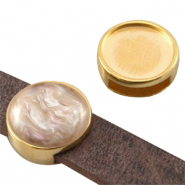 Métal DQ poussoir serti pour cabochon 12mm (pour cuir plat 10mm) Doré (sans nickel)