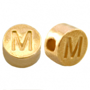 Perles alphabet en m&eacute;tal DQ lettre M Dor&eacute; (sans nickel)
