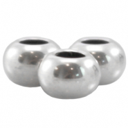 Métal DQ boule 6x4mm Argenté antique (sans nickel)