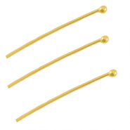Clou &agrave; t&ecirc;te boule en m&eacute;tal DQ 25mm Dor&eacute; (sans nickel)