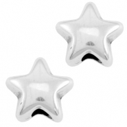 Perles en métal DQ étoile Argenté antique (sans nickel)