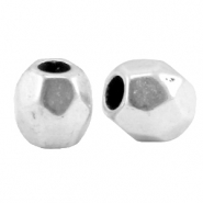 Perles en métal DQ facettée Argenté antique (sans nickel)