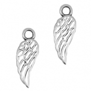 Breloques en m&eacute;tal DQ aile d'ange Argent&eacute; antique (sans nickel)