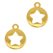 Breloques en m&eacute;tal DQ &eacute;toile Dor&eacute; (sans nickel)
