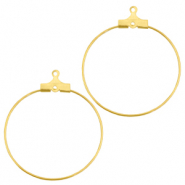 Supports boucles d'oreilles cr&eacute;oles 30mm en m&eacute;tal DQ dor&eacute; (sans nickel)