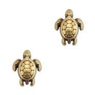 Perles en métal DQ tortue Bronze antique (sans nickel)