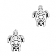 Perles en métal DQ tortue Argenté antique (sans nickel)