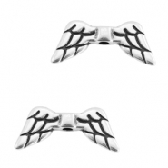 Perles en métal DQ ailes d'ange Argenté antique (sans nickel)