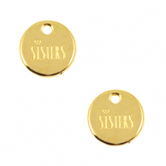 Breloques en m&eacute;tal DQ "si&eacute;toiles"12mm Dor&eacute; (sans nickel)
