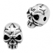 Perles en métal DQ tête de mort Argenté antique (sans nickel)