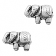 Perles en métal DQ éléphant Argenté antique (sans nickel)