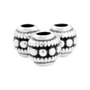 Perles en métal DQ déco 6mm Argenté antique (sans nickel)