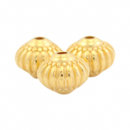 Perles en métal DQ déco 8x7mm Doré (sans nickel)