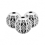 Perles en métal DQ balle bohème 8mm Argenté antique (sans nickel)