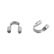 Appr&ecirc;ts en m&eacute;tal DQ wire guardian / protection pour fil 5mm (&Oslash;0.69mm) rgent&eacute; antique (sans nickel)
