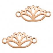 Breloques en m&eacute;tal DQ connecteur lotus Dor&eacute; ros&eacute; (sans nickel)