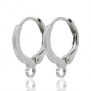 Appr&ecirc;ts en m&eacute;tal DQ boucles d'oreilles dormeuses avec anneau argent&eacute; antique (sans nickel)